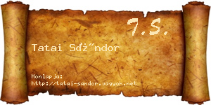 Tatai Sándor névjegykártya