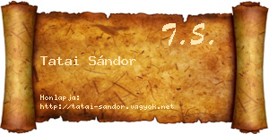 Tatai Sándor névjegykártya