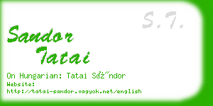 sandor tatai business card